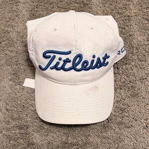 Titleist White Hat with Blue Embroidery